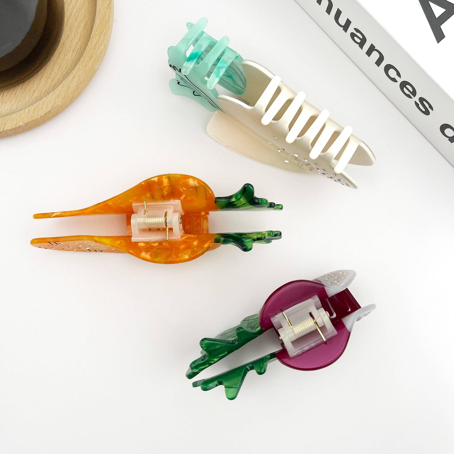 Acetate Carrot Claw Clip