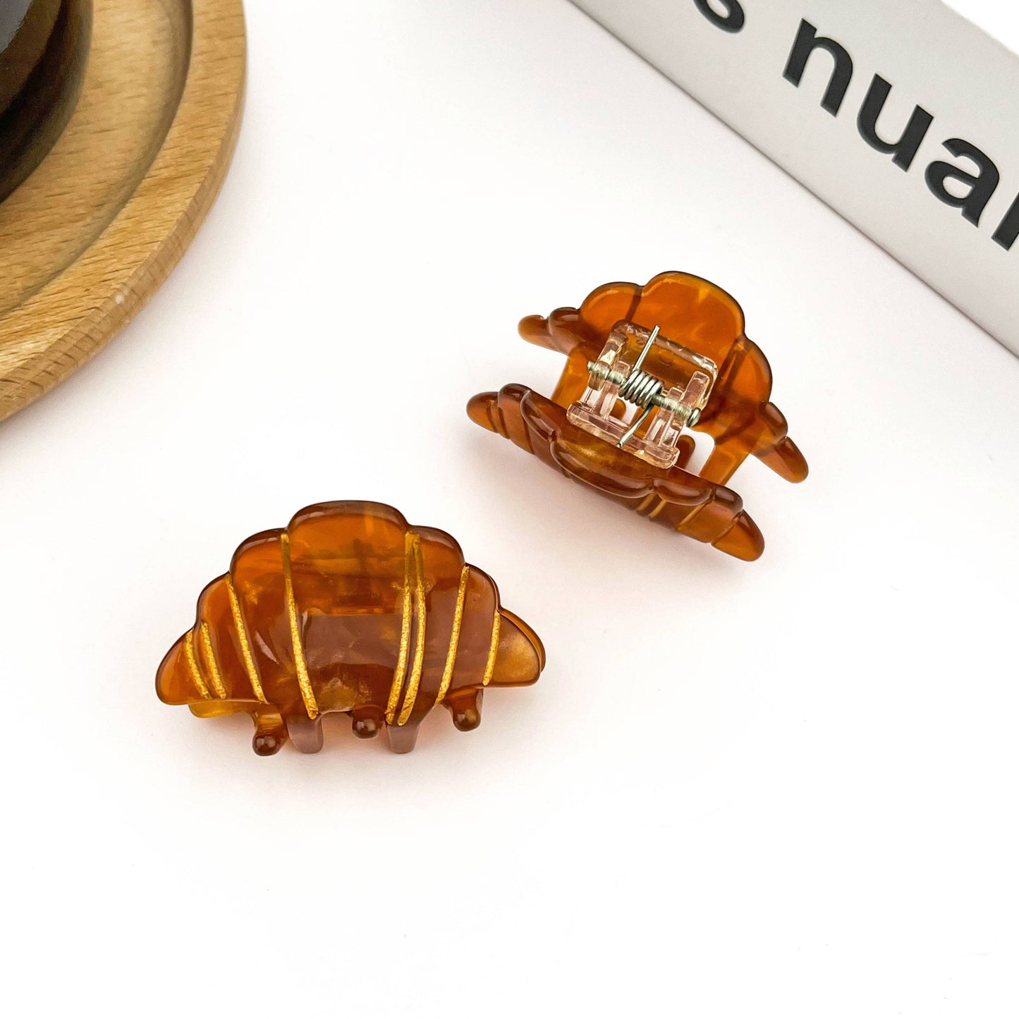 Mini Croissant Hair Claw Clip