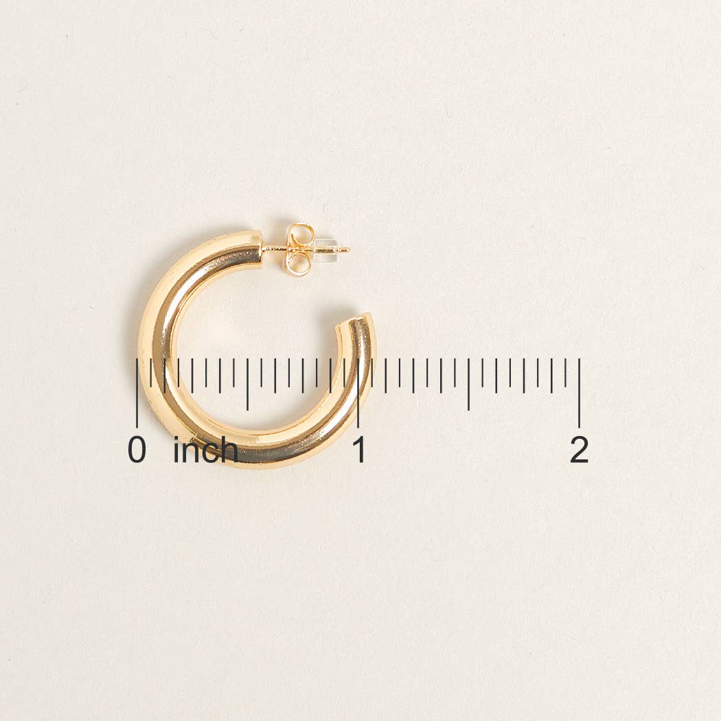 Large 14K Dipped Post Hoop Earrings