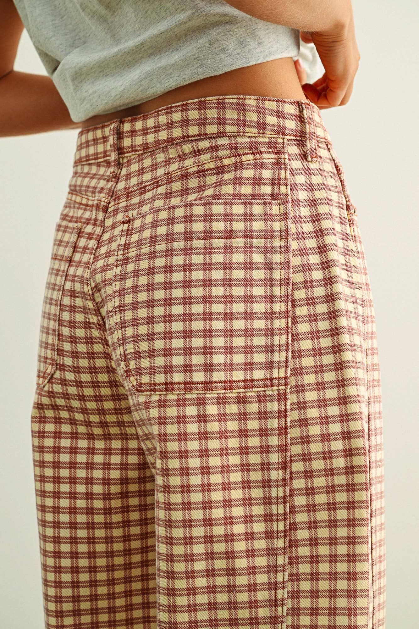 Plaid Barrel Pants