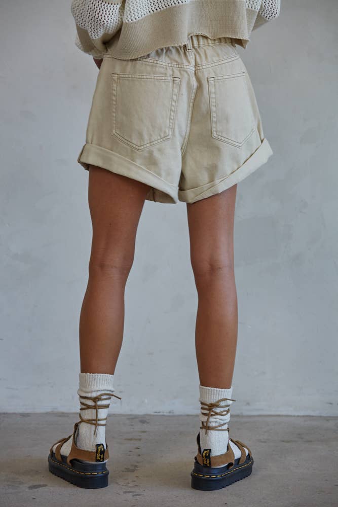 Woven Cotton Denim Shorts