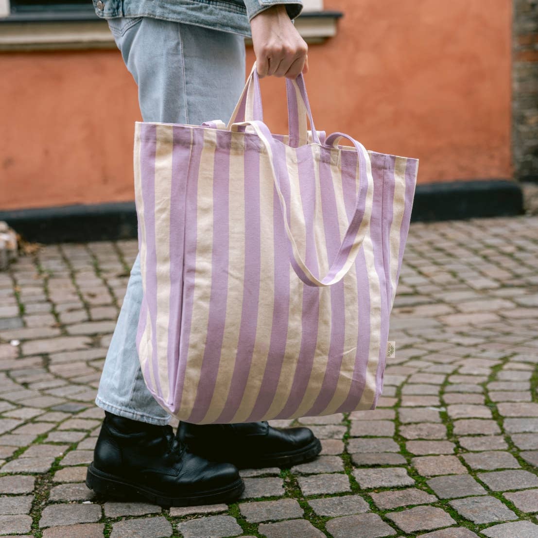 OMOM Striped Tote Bag - Lilac