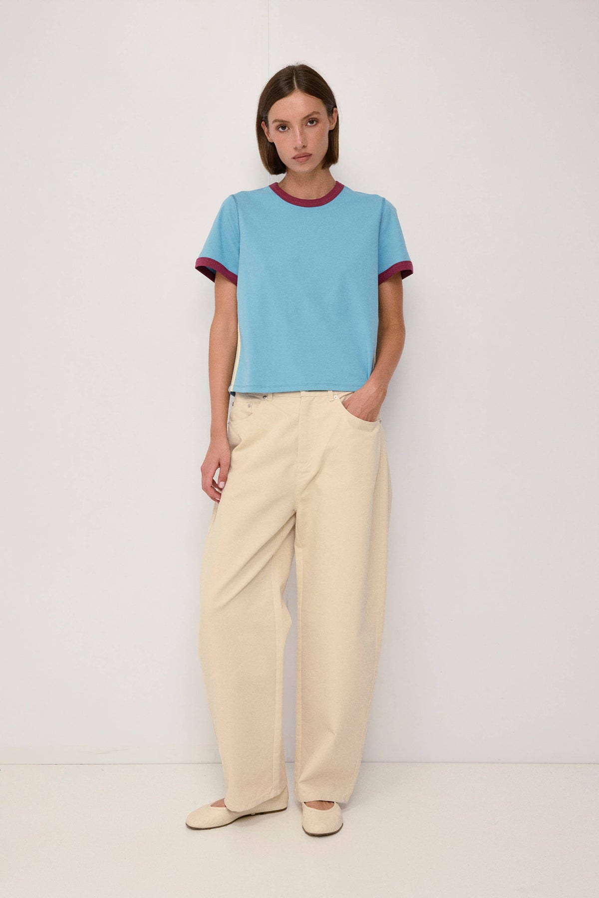 The Retro Sporty Top - Blueberry Cream
