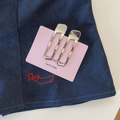 French Minimalist Metal Hair Clip Pair