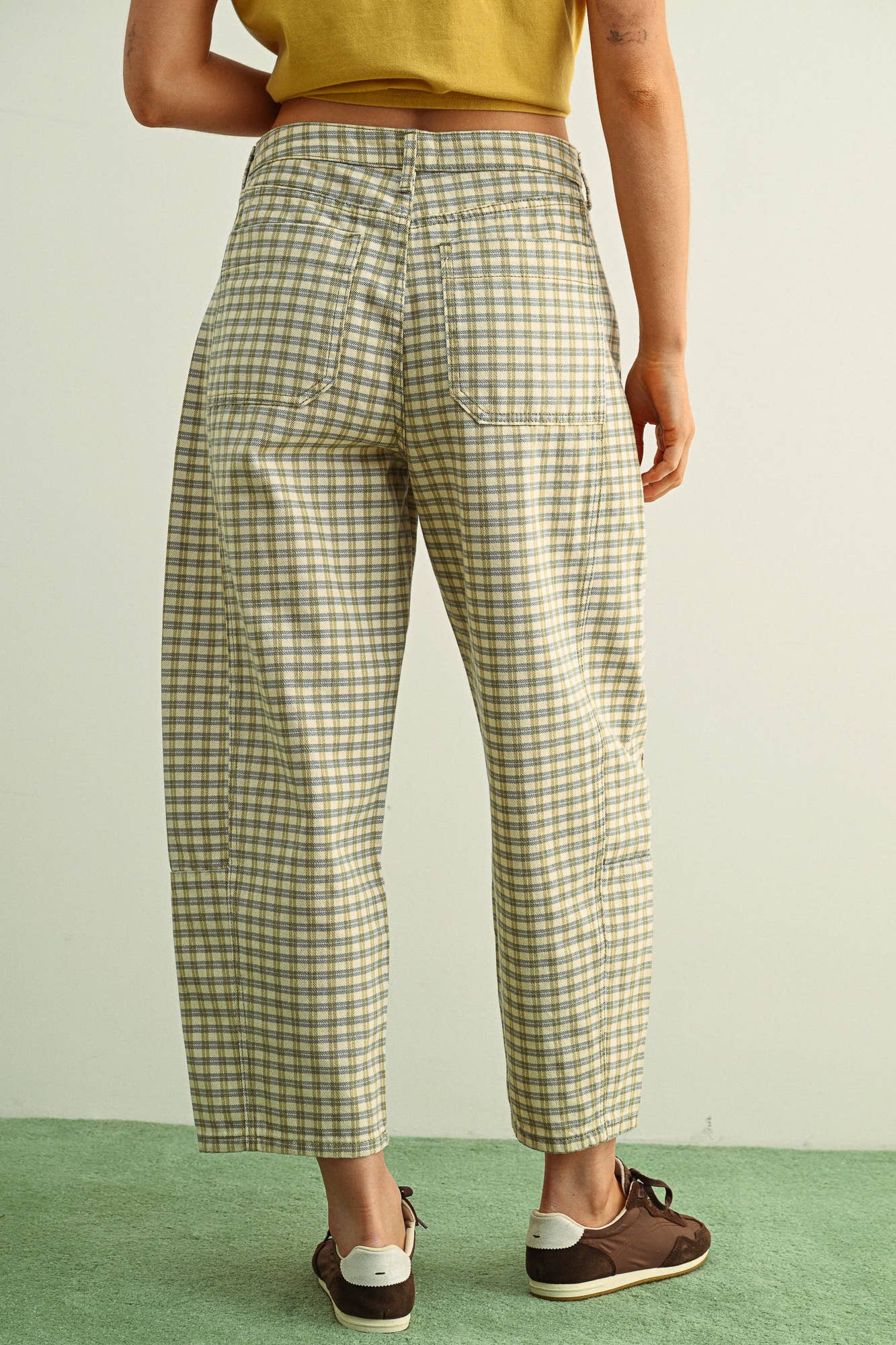 Plaid Barrel Pants