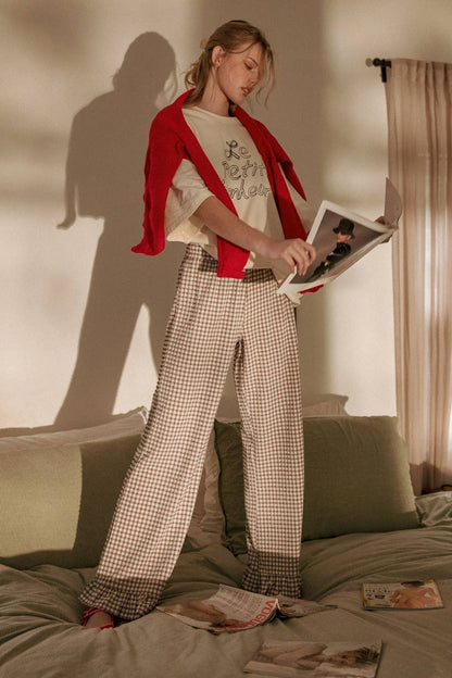 Gingham Girlie Crinkle Pants