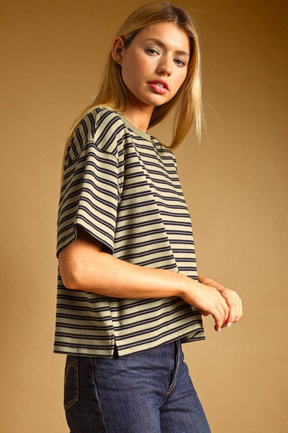 Striped Short Sleeve Top