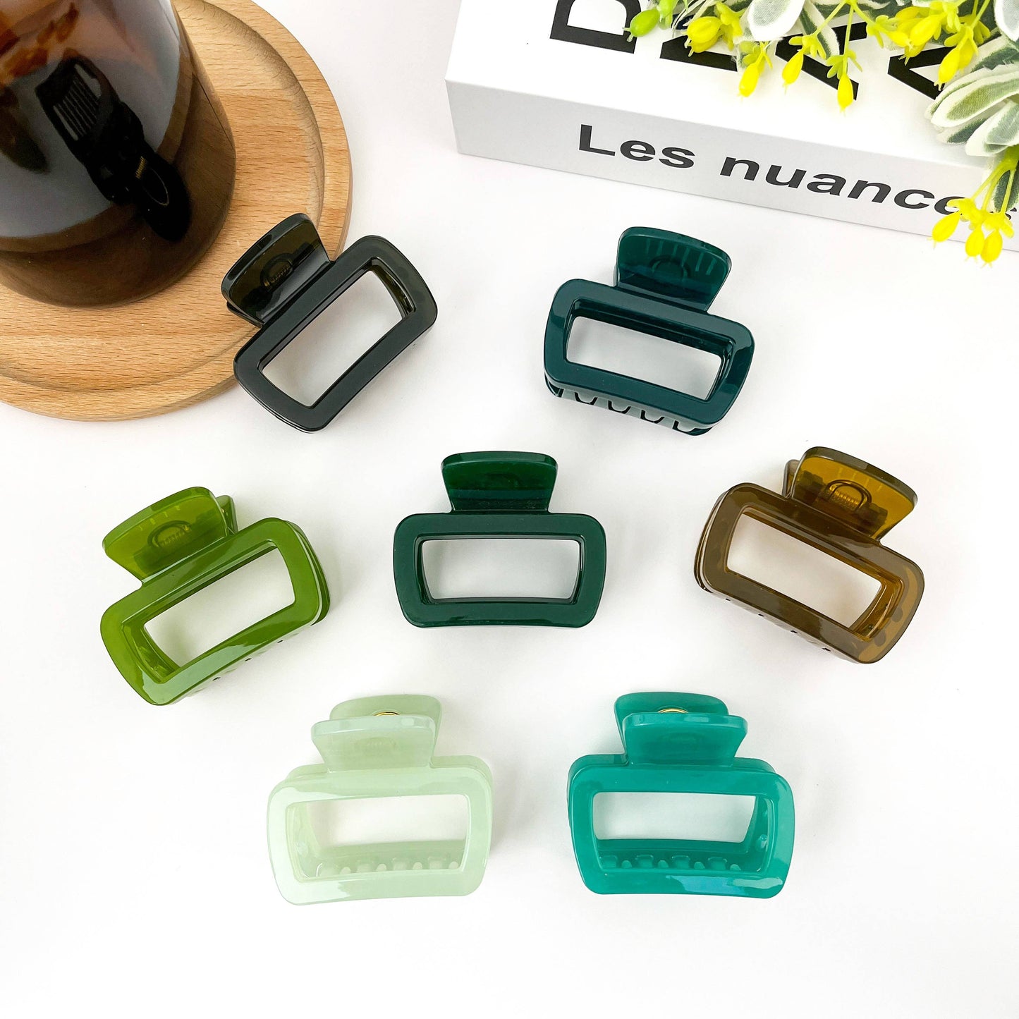 Square Claw Clip with Gold