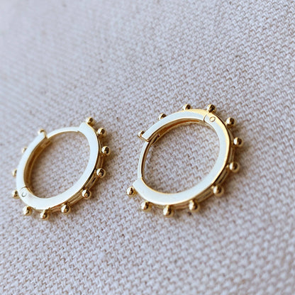 18k Gold Filled Hoop Earrings with Ball Detail