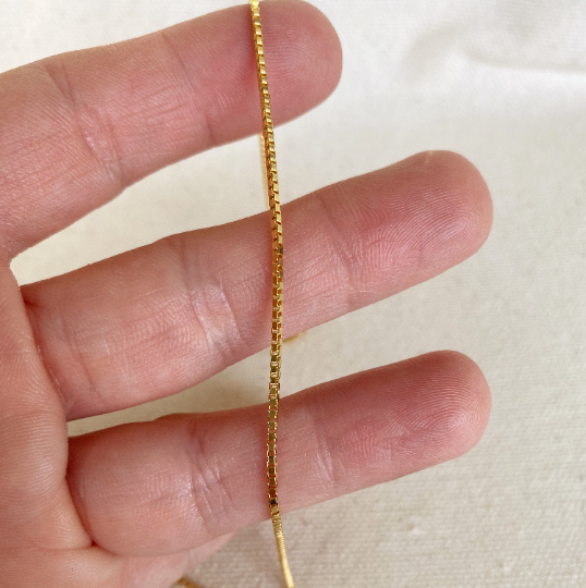 18k Gold Filled Very Thin 20" Box Chain Necklace