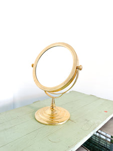 1980s Brass Shaving Mirror