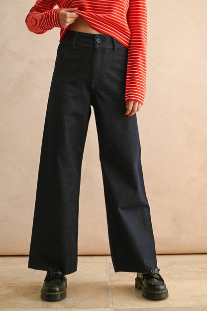 Indigo Denim Wide Leg Pants