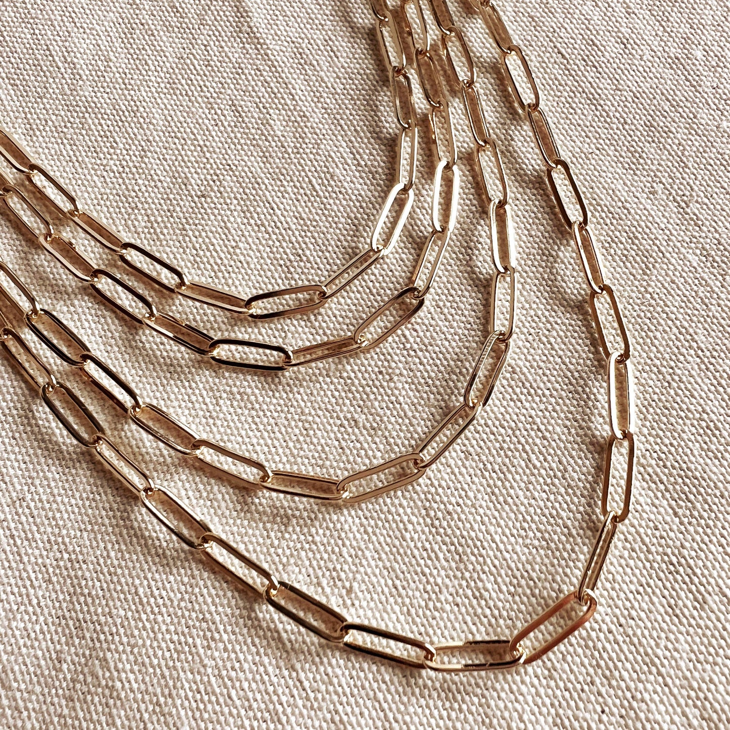 18k Gold Filled Classic Paperclip Chain - 18"