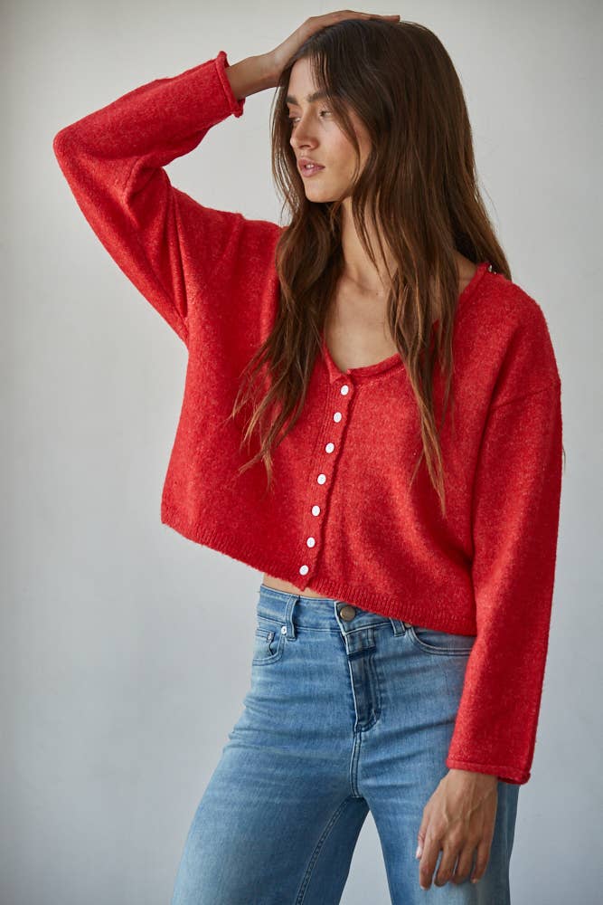 Nina Knit Sweater with Buttons
