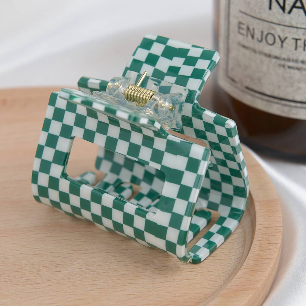 Checkerboard Square Claw Clip