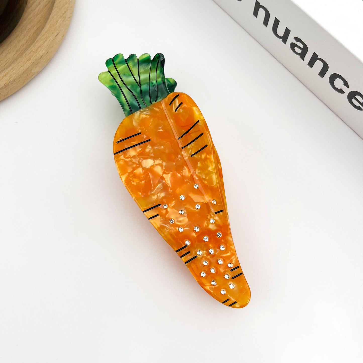 Acetate Carrot Claw Clip