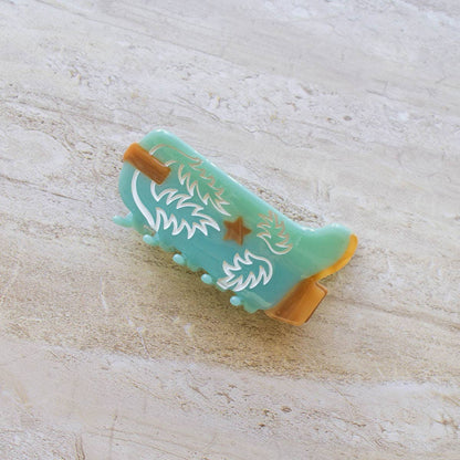Eco Western Cowboy Boots Hair Claw Clip