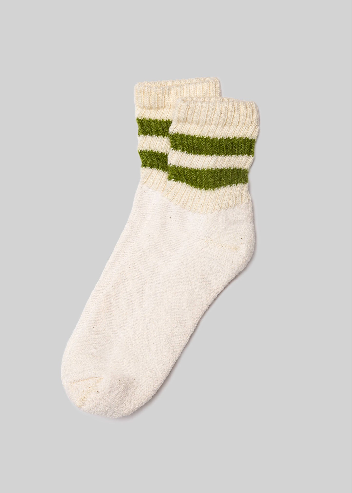 The Mono Stripe Quarter Crew - Chive