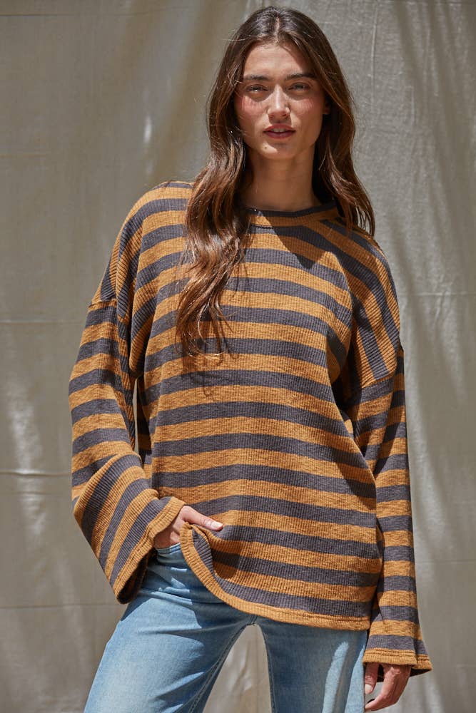 Boho Striped Knit Top