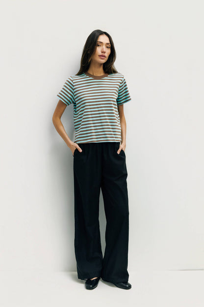The Cooper Top | Striped T-Shirt Contrast with Neck Band