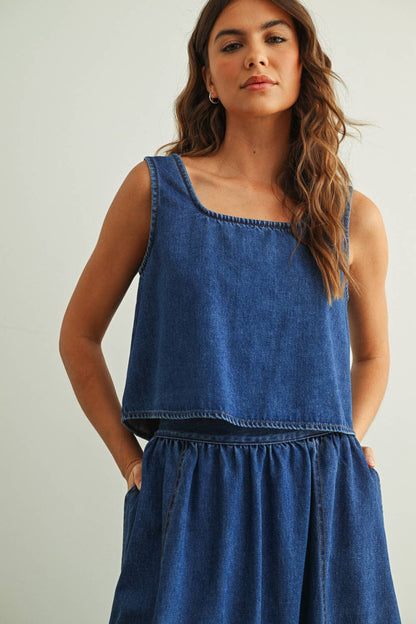 Denim Sleeveless Top