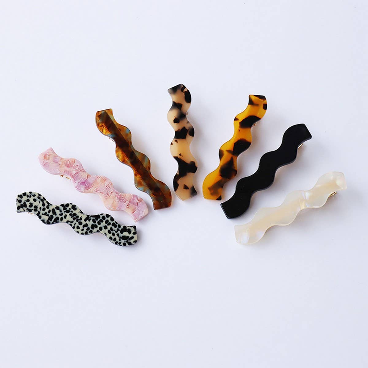 Wavy Acetate Hair Clip - Set of 2