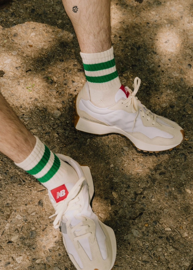 The Mono Stripe Quarter Crew - Sage