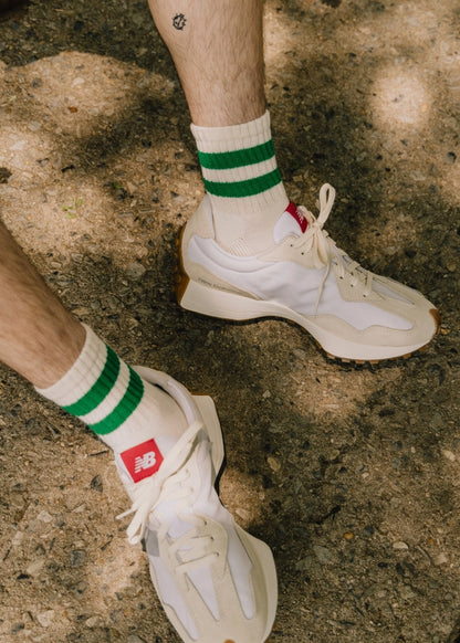 The Mono Stripe Quarter Crew - Sage