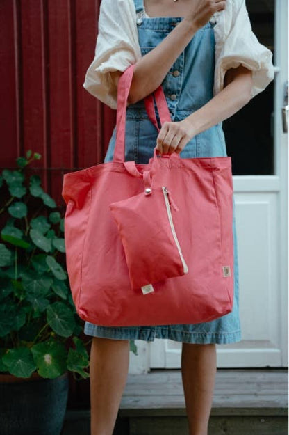 Organic Tote Bag - Hand-dyed Coral