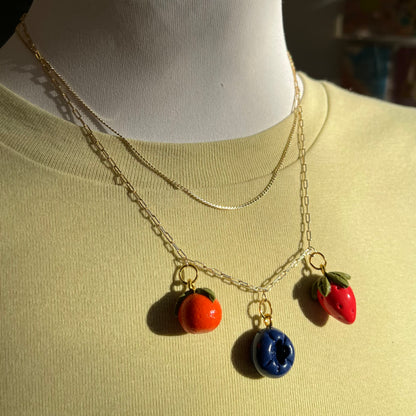 The 3 Fruits Charm Necklace 18" Charm Necklace