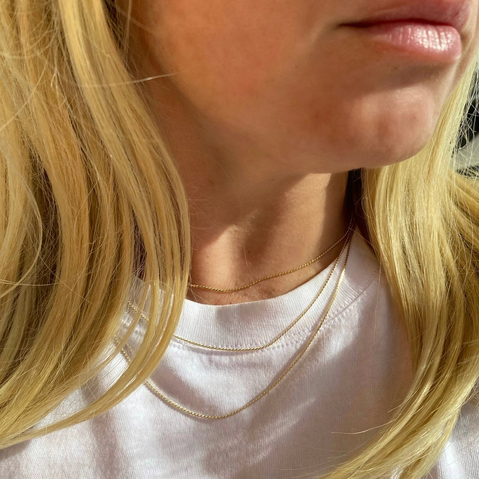 The Croissant Charm Layered 18k Gold Necklace