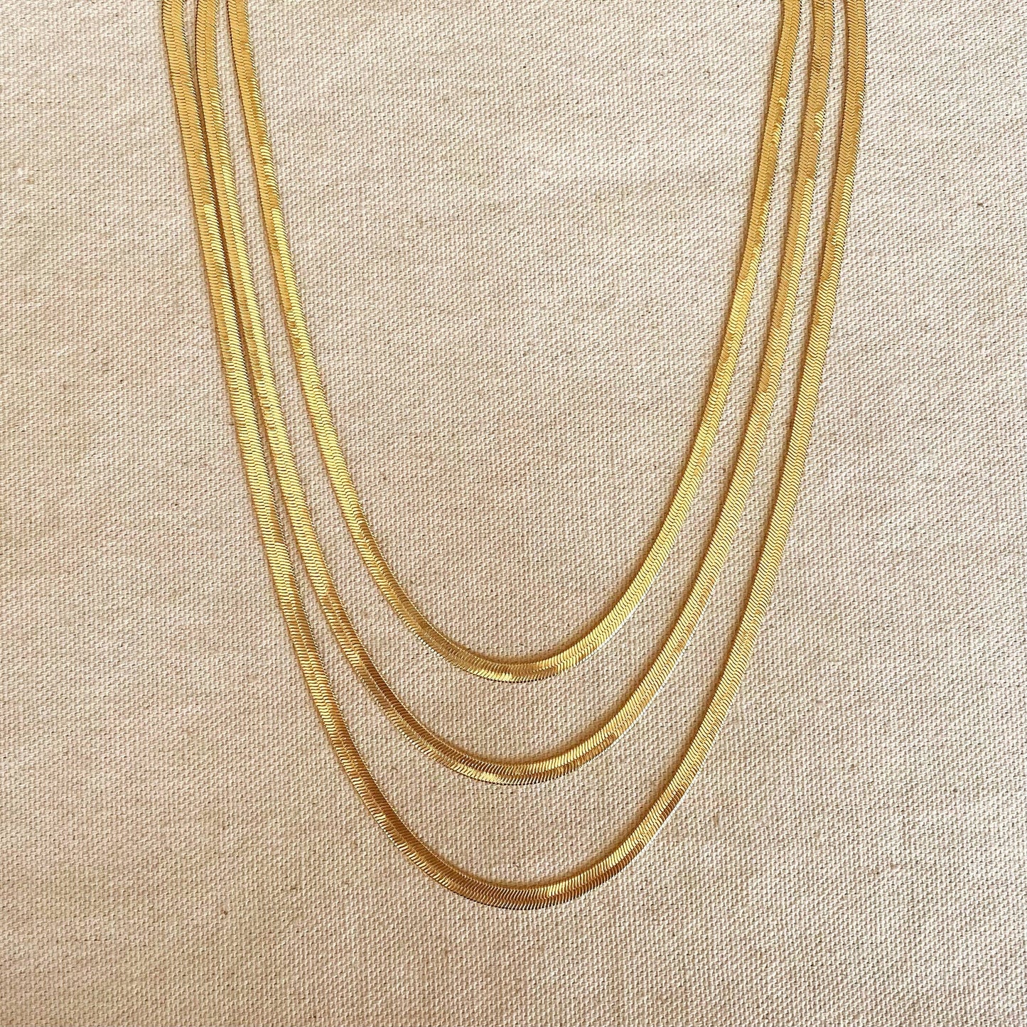 18k Gold Filled Herringbone Chain