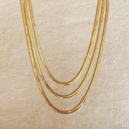 18k Gold Filled Herringbone Chain