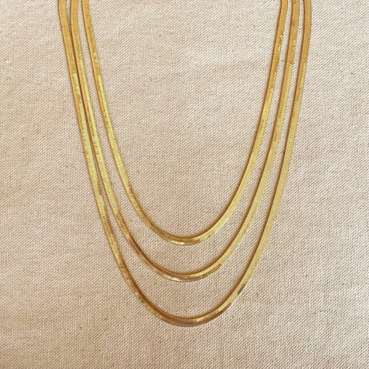 18k Gold Filled Herringbone Chain