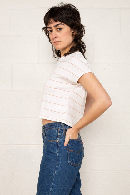 Zia Top - Ivory/Pink