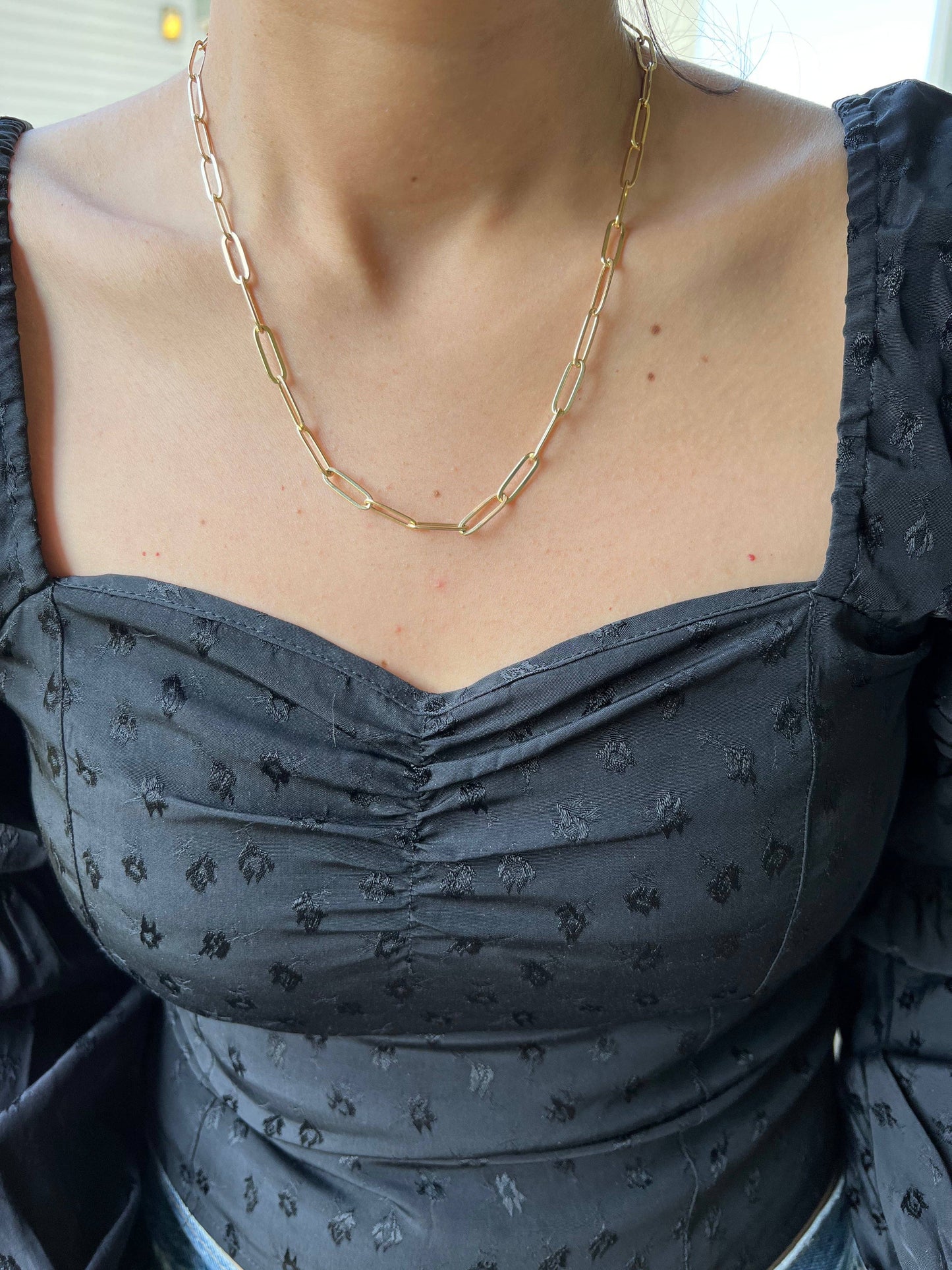 18k Gold Filled Classic Paperclip Chain - 18"
