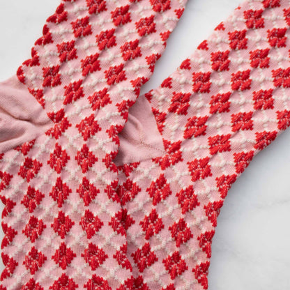 Vintage Argyle Trouser Socks: Set of Two: Cherry + Mint