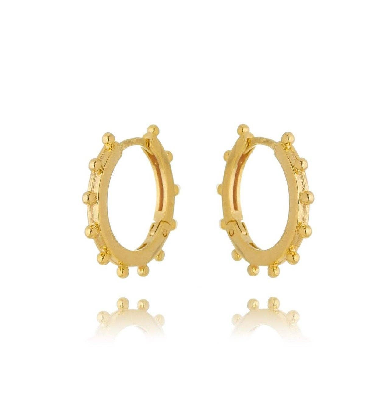18k Gold Filled Hoop Earrings with Ball Detail