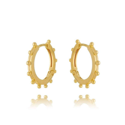 18k Gold Filled Hoop Earrings with Ball Detail