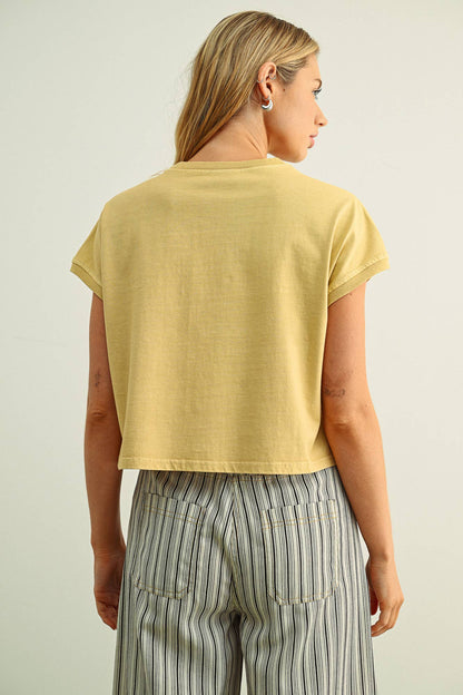 Washed Short Sleeve Top