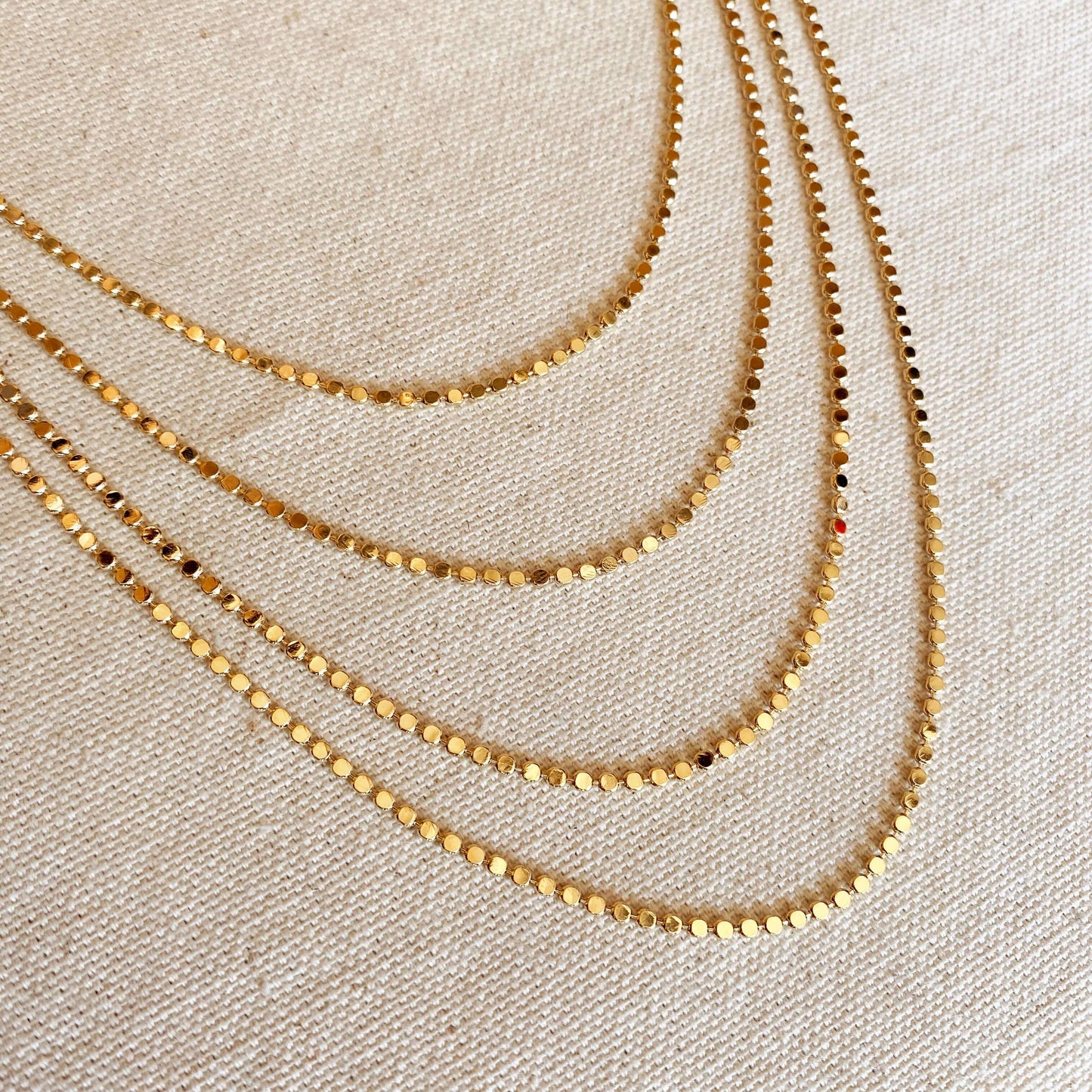 18k Gold Filled Flat Ball Chain Necklace