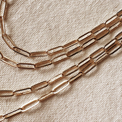 18k Gold Filled Classic Paperclip Chain - 18"