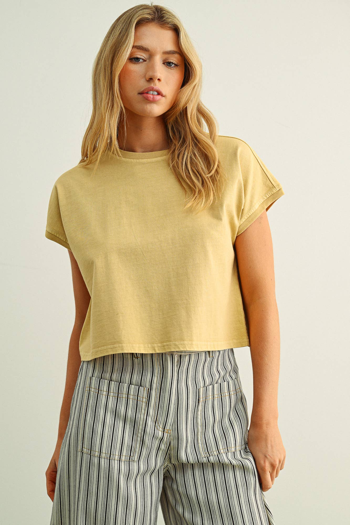 Washed Short Sleeve Top