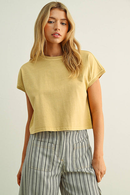Washed Short Sleeve Top