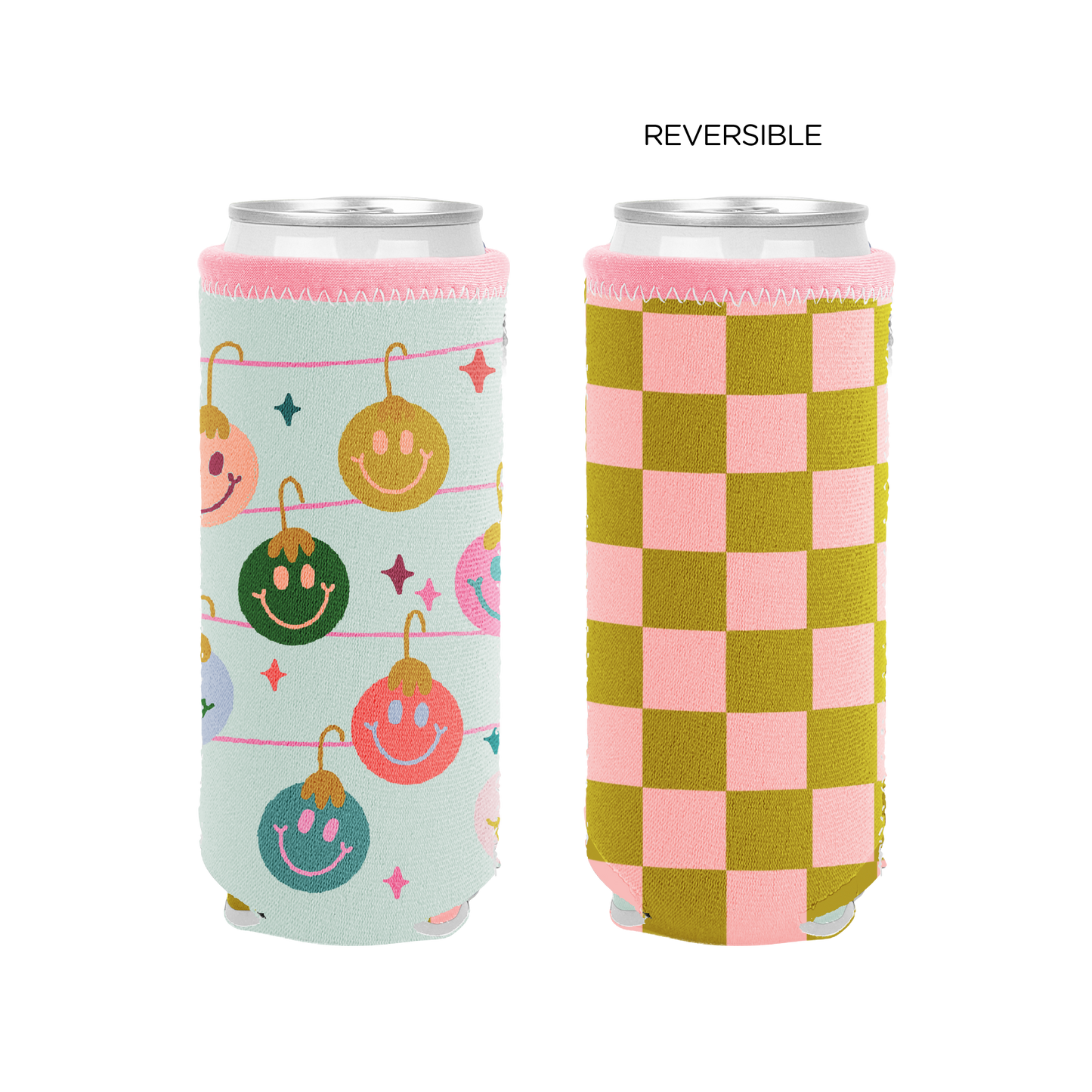 Holiday Reversible Slim Can Coolers