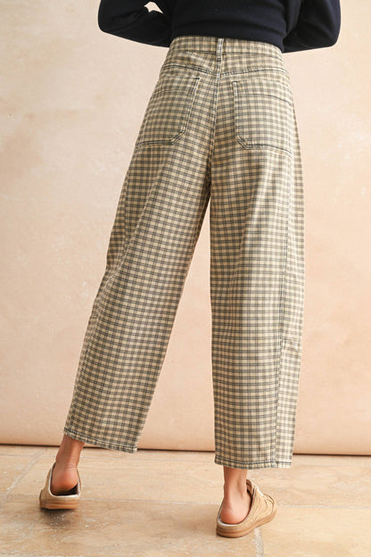 Plaid Barrel Pants