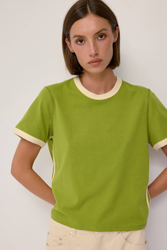 The Retro Sporty Top - Avocado Cream