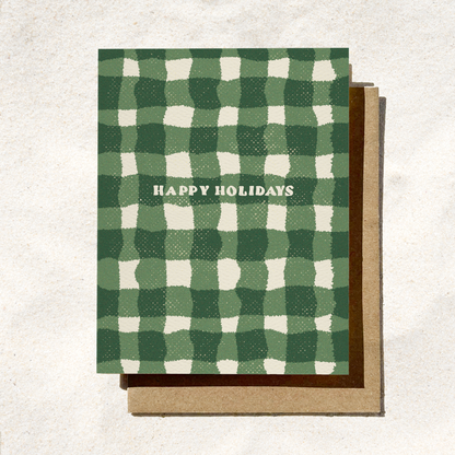 Happy Holidays Gingham Card
