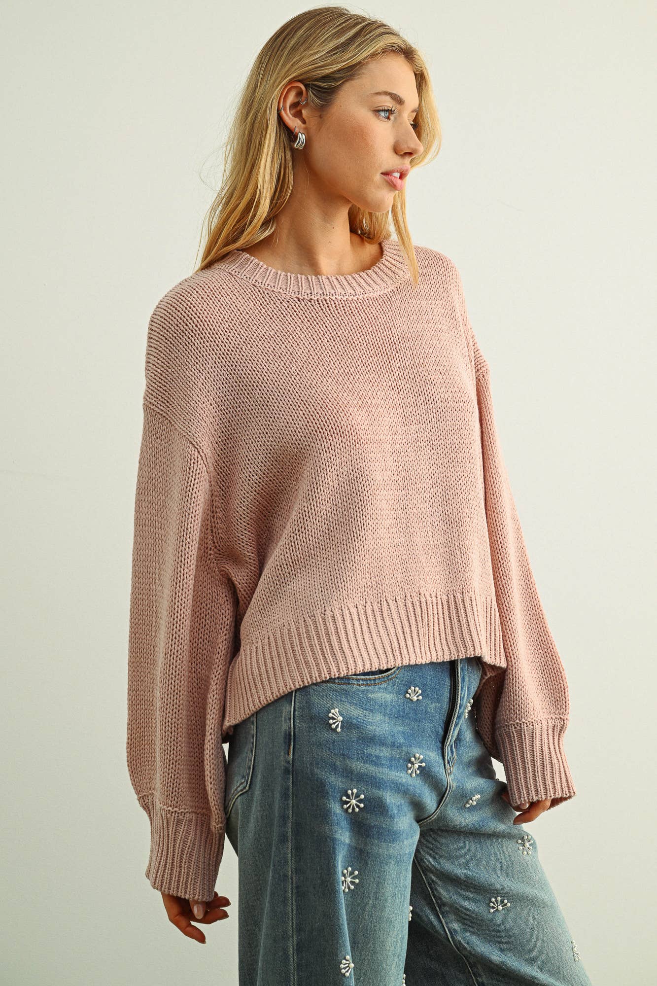 Ballon Sleeve Sweater Top