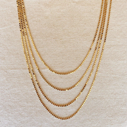 18k Gold Filled Flat Ball Chain Necklace